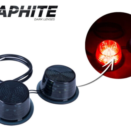 Horpol Red & White twin led module - GRAPHITE - for rubber arm marker light