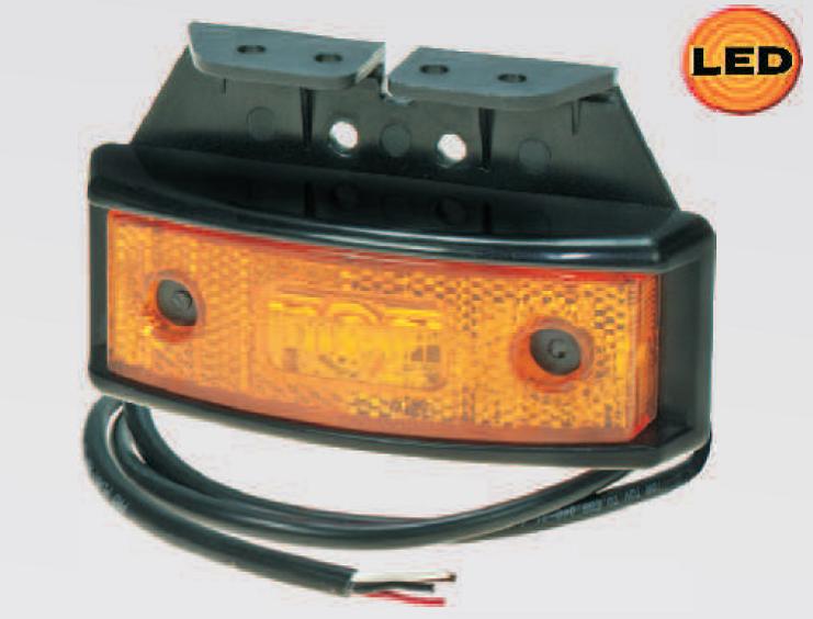 Aspock Pro MULTI SML LED side marker light, indicator and reflector with 90 deg bracket